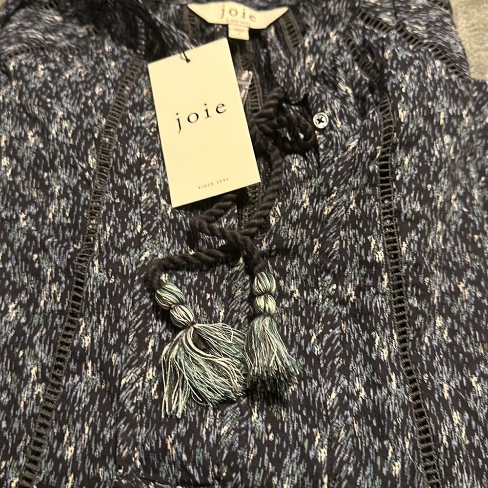 NWT Joie Dracha Tie Neck Blouse - Picture 15 of 15